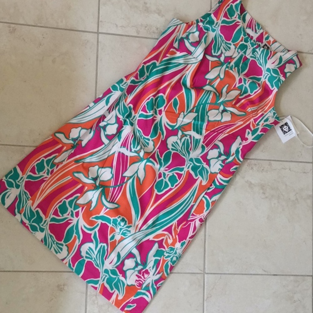 🍄HP🍄 ANNE KLEIN SIZE 6 WATERCOLOR SHEATH DRESS - Picture 2 of 8